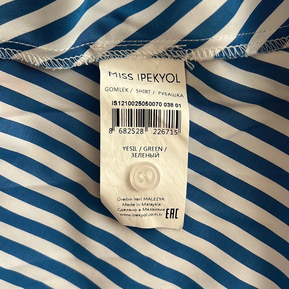 Miss Ipekyol women’s stripe button down shirt/Tunic, size 8 - Picture 7 of 8